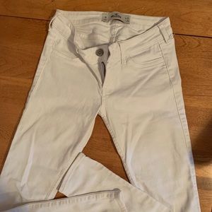 Hollister skinny white jeans.
